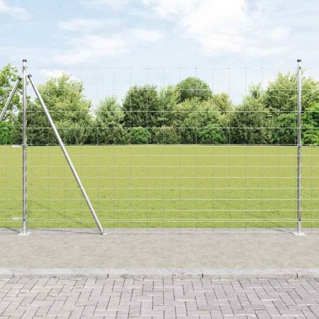 Valla de campo Plateado 50 x 1.5 m Acero galvanizado