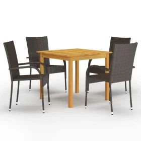 Brown 5-piece garden dining set by vidaXL, Garden sets - Ref: Foro24-3067692, Price: 334,73 €, Discount: %