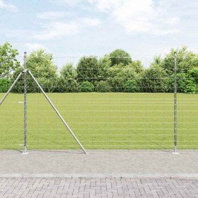 Valla de campo Plateado 50 x 1.6 m Acero galvanizado