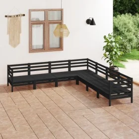 Gartenmöbel-Set 7-teilig aus massivem schwarzem Kiefernholz von vidaXL, Gartensets - Ref: Foro24-3083098, Preis: 390,14 €, Ra...