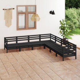 Gartenmöbel-Set 7-teilig aus massivem schwarzem Kiefernholz von vidaXL, Gartensets - Ref: Foro24-3083098, Preis: 395,49 €, Ra...