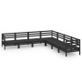Gartenmöbel-Set 7-teilig aus massivem schwarzem Kiefernholz von vidaXL, Gartensets - Ref: Foro24-3083098, Preis: 395,49 €, Ra...