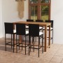 7-piece garden bar set with black cushions by vidaXL, Garden sets - Ref: Foro24-3068006, Price: 601,48 €, Discount: %
