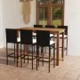 Conjunto de bar para jardín 7 piezas con cojines negro de vidaXL, Conjuntos de jardín - Ref: Foro24-3068006, Precio: 626,93 €...