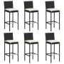 Conjunto de bar para jardín 7 piezas con cojines negro de vidaXL, Conjuntos de jardín - Ref: Foro24-3068006, Precio: 626,93 €...