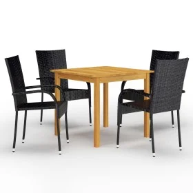 5-teiliges schwarzes Garten-Essset von vidaXL, Gartensets - Ref: Foro24-3067693, Preis: 327,62 €, Rabatt: %