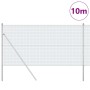 Reja con postes Plateado 1.4 x 10 m Acero