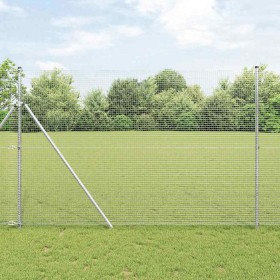 Reja con postes Plateado 1.5 x 10 m Acero