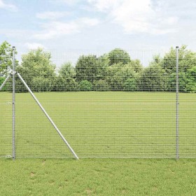 Reja con postes Plateado 1.5 x 10 m Acero