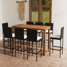 9-piece garden bar set with black cushions by vidaXL, Garden sets - Ref: Foro24-3068008, Price: 764,94 €, Discount: %
