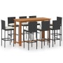 9-piece garden bar set with black cushions by vidaXL, Garden sets - Ref: Foro24-3068008, Price: 778,84 €, Discount: %