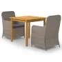 Braunes 3-teiliges Garten-Ess-Set von vidaXL, Gartensets - Ref: Foro24-3067723, Preis: 388,34 €, Rabatt: %