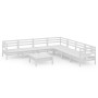 Gartenmöbel-Set 8-teilig aus massivem weißem Kiefernholz von vidaXL, Gartensets - Ref: Foro24-3083100, Preis: 408,86 €, Rabat...