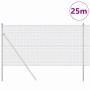 Reja con postes Plateado 1.2 x 25 m Acero