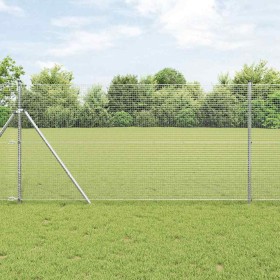 Reja con postes Plateado 1.2 x 25 m Acero