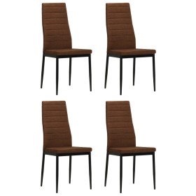 Sillas de comedor 4 unidades tela marrón Sillas de comedor 4 unidades tela marrón