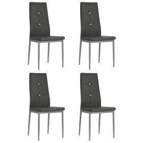 Sillas de comedor 4 unidades cuero sintético gris Sillas de comedor 4 unidades cuero sintético gris