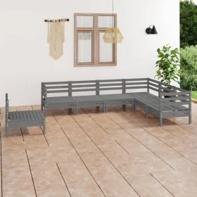 7-teiliges Gartenmöbel-Set Kiefernholz massiv grau von vidaXL, Gartensets - Ref: Foro24-3083036, Preis: 377,69 €, Rabatt: %