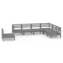 7-teiliges Gartenmöbel-Set Kiefernholz massiv grau von vidaXL, Gartensets - Ref: Foro24-3083036, Preis: 377,69 €, Rabatt: %