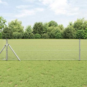 Reja con postes Plateado 0.8 x 50 m Acero
