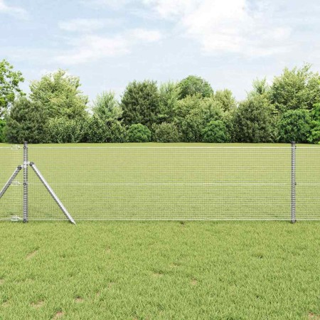 Reja con postes Plateado 0.8 x 50 m Acero