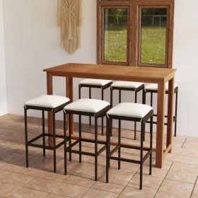 7-piece garden bar set with brown cushions by vidaXL, Garden sets - Ref: Foro24-3068010, Price: 376,46 €, Discount: %