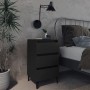Mesita de noche con patas de metal negro 40x35x69 cm de vidaXL, Mesitas de noche - Ref: Foro24-805907, Precio: 67,41 €, Descu...
