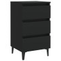 Mesita de noche con patas de metal negro 40x35x69 cm de vidaXL, Mesitas de noche - Ref: Foro24-805907, Precio: 67,41 €, Descu...