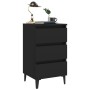 Mesita de noche con patas de metal negro 40x35x69 cm de vidaXL, Mesitas de noche - Ref: Foro24-805907, Precio: 67,41 €, Descu...