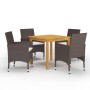 5-teiliges braunes Esszimmerset für den Garten von vidaXL, Gartensets - Ref: Foro24-3067674, Preis: 357,06 €, Rabatt: %