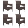 5-teiliges braunes Esszimmerset für den Garten von vidaXL, Gartensets - Ref: Foro24-3067674, Preis: 357,06 €, Rabatt: %