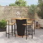 Bar table and garden stools 5 pieces acacia wood black PE rattan by vidaXL, Garden sets - Ref: Foro24-3187727, Price: 374,68 ...