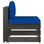 Sectional central sofa with gray impregnated wood cushions by vidaXL, Modular outdoor sofas - Ref: Foro24-3068130, Price: 89,...
