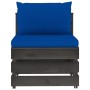 Ecksofa mit grau imprägnierten Holzkissen von vidaXL, Modulare Sofas für den Außenbereich - Ref: Foro24-3068130, Preis: 92,88...