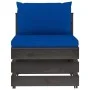 Sectional central sofa with gray impregnated wood cushions by vidaXL, Modular outdoor sofas - Ref: Foro24-3068130, Price: 89,...