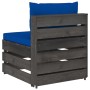 Ecksofa mit grau imprägnierten Holzkissen von vidaXL, Modulare Sofas für den Außenbereich - Ref: Foro24-3068130, Preis: 92,88...