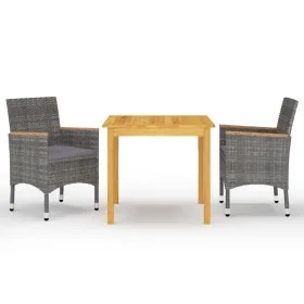 3-piece gray garden dining set by vidaXL, Garden sets - Ref: Foro24-3067676, Price: 257,60 €, Discount: %