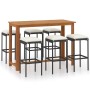 7-piece garden bar set with black cushions by vidaXL, Garden sets - Ref: Foro24-3068011, Price: 384,93 €, Discount: %