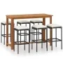 7-piece garden bar set with black cushions by vidaXL, Garden sets - Ref: Foro24-3068011, Price: 379,46 €, Discount: %