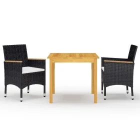 Black 3-Piece Garden Dining Set by vidaXL, Garden sets - Ref: Foro24-3067675, Price: 241,82 €, Discount: %