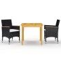 Black 3-Piece Garden Dining Set by vidaXL, Garden sets - Ref: Foro24-3067675, Price: 241,15 €, Discount: %