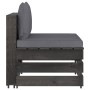 Sectional central sofa with gray impregnated wood cushions by vidaXL, Modular outdoor sofas - Ref: Foro24-3068120, Price: 98,...