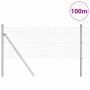 Reja con postes Plateado 0.6 x 100 m Acero