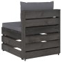 Ecksofa mit grau imprägnierten Holzkissen von vidaXL, Modulare Sofas für den Außenbereich - Ref: Foro24-3068120, Preis: 98,78...