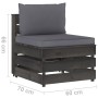 Sectional central sofa with gray impregnated wood cushions by vidaXL, Modular outdoor sofas - Ref: Foro24-3068120, Price: 98,...