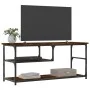 Mueble de TV contrachapada y acero roble ahumado 103x38x46,5 cm de vidaXL, Muebles TV - Ref: Foro24-831825, Precio: 51,12 €, ...