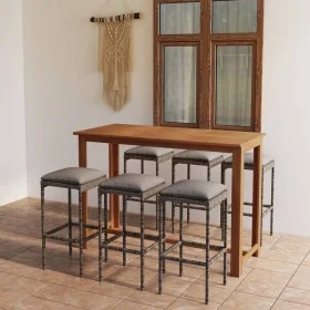 7-piece garden bar set and gray synthetic rattan cushions by vidaXL, Garden sets - Ref: Foro24-3068012, Price: 374,82 €, Disc...
