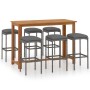 7-piece garden bar set and gray synthetic rattan cushions by vidaXL, Garden sets - Ref: Foro24-3068012, Price: 380,41 €, Disc...