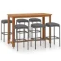 7-piece garden bar set and gray synthetic rattan cushions by vidaXL, Garden sets - Ref: Foro24-3068012, Price: 374,82 €, Disc...