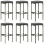 7-piece garden bar set and gray synthetic rattan cushions by vidaXL, Garden sets - Ref: Foro24-3068012, Price: 374,82 €, Disc...